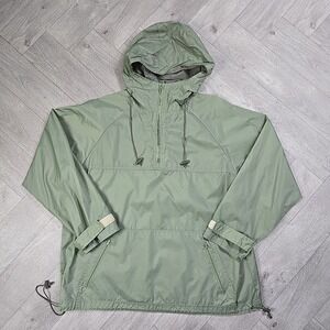 Vintage MTA Pro 90s Women's Large Sage Green Windbreaker 1/4 Zip Cordlock Jacket